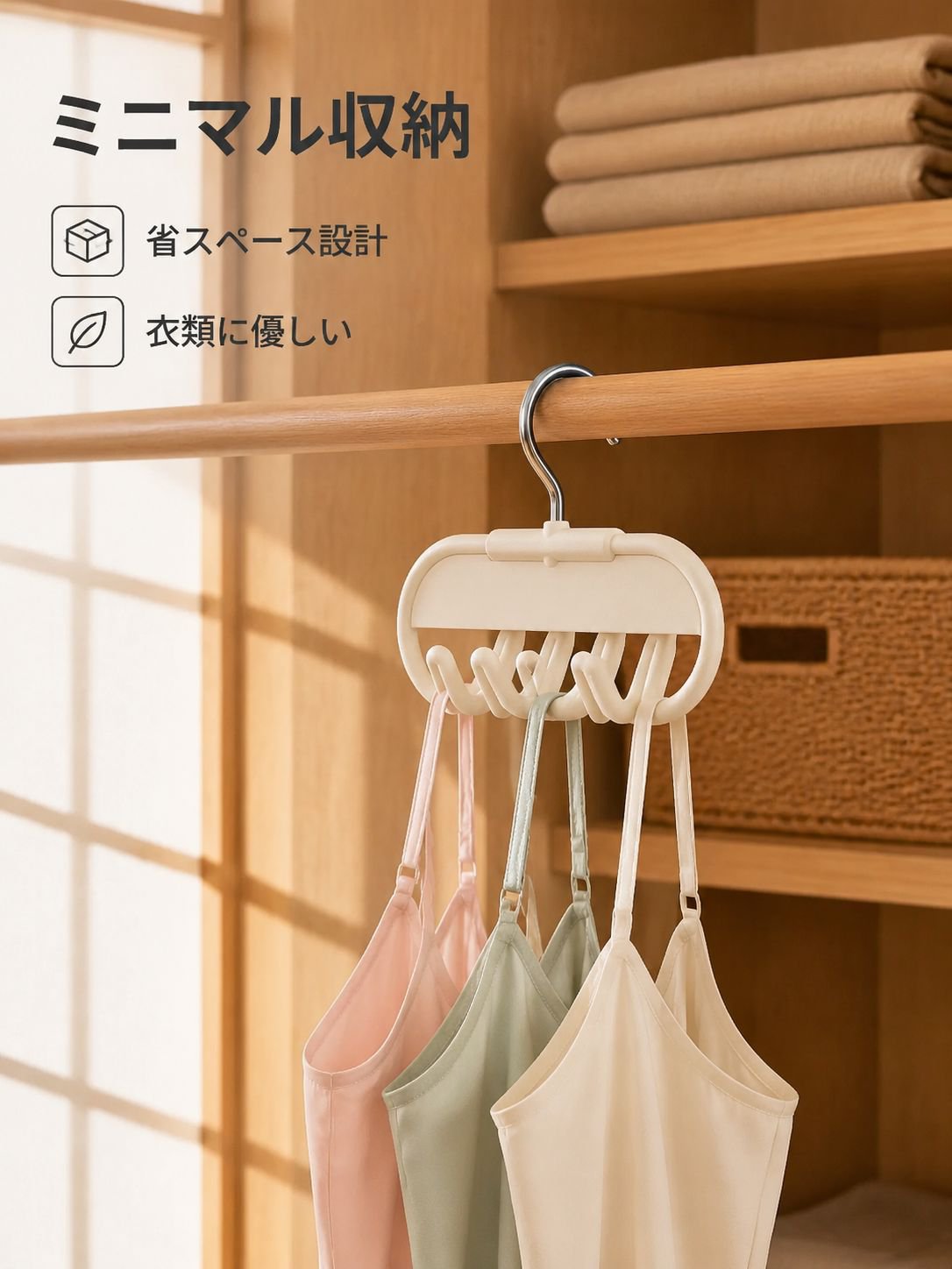 ミニ衣類ハンガー多機能収納ラック
