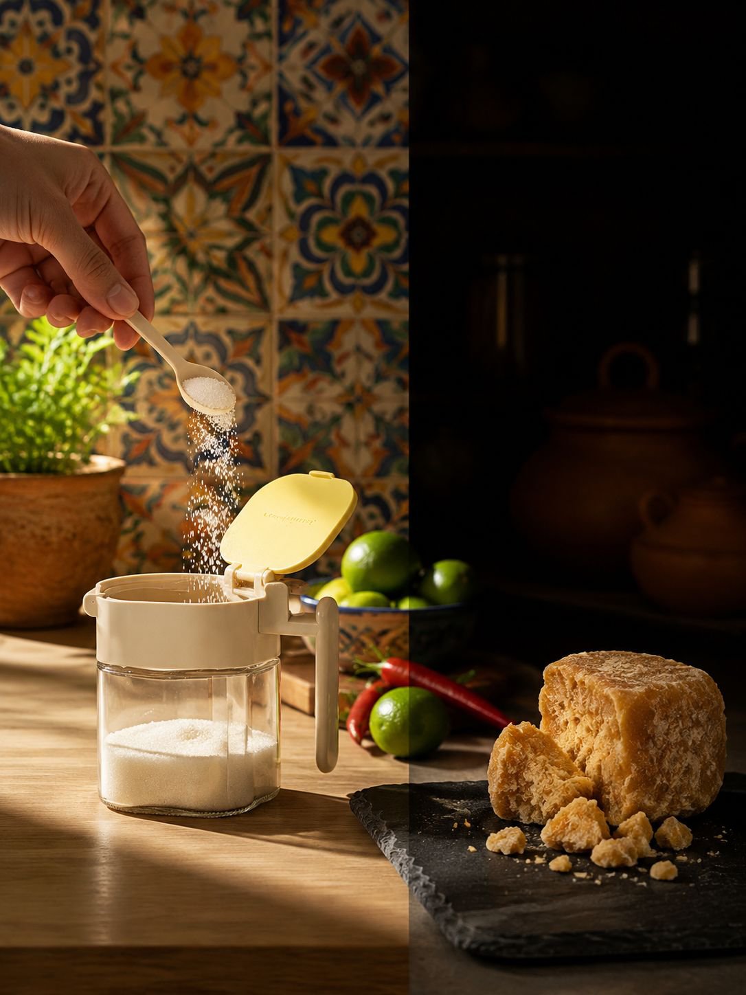 Organizador de especias con cuchara separada