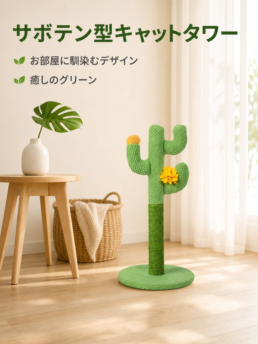 背の高いサイザル麻サボテン型猫用爪とぎ ペット用品