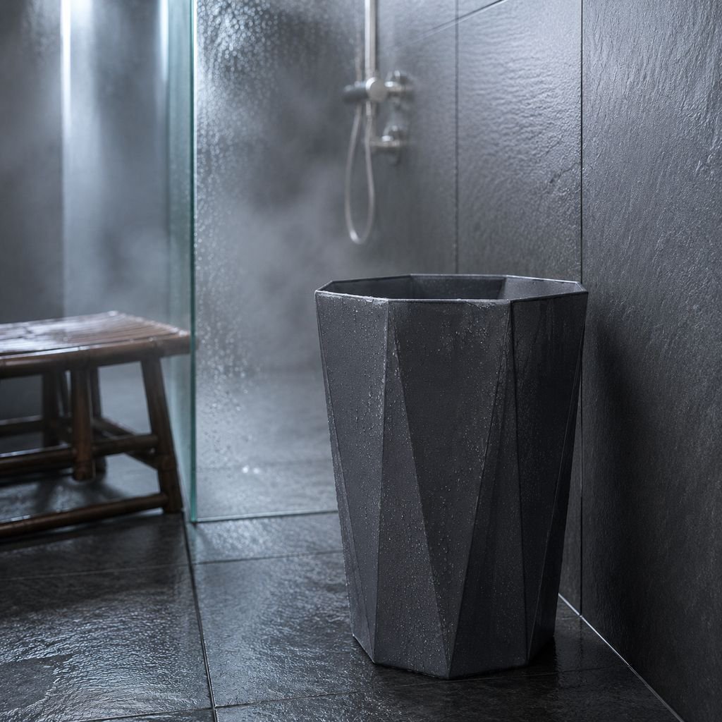 Modern trash can with easy-open lid