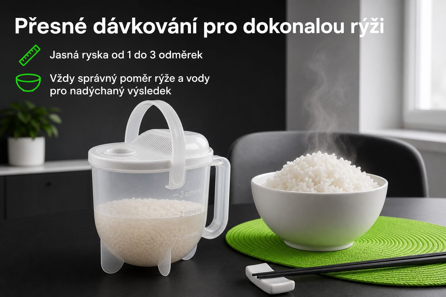 Hygienické mytí rýže bez kontaktu s rukama