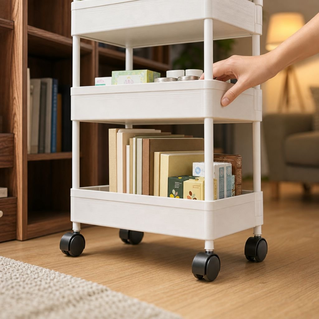 Multi-purpose Rolling Storage Cart for Kitchen and Bathroom
