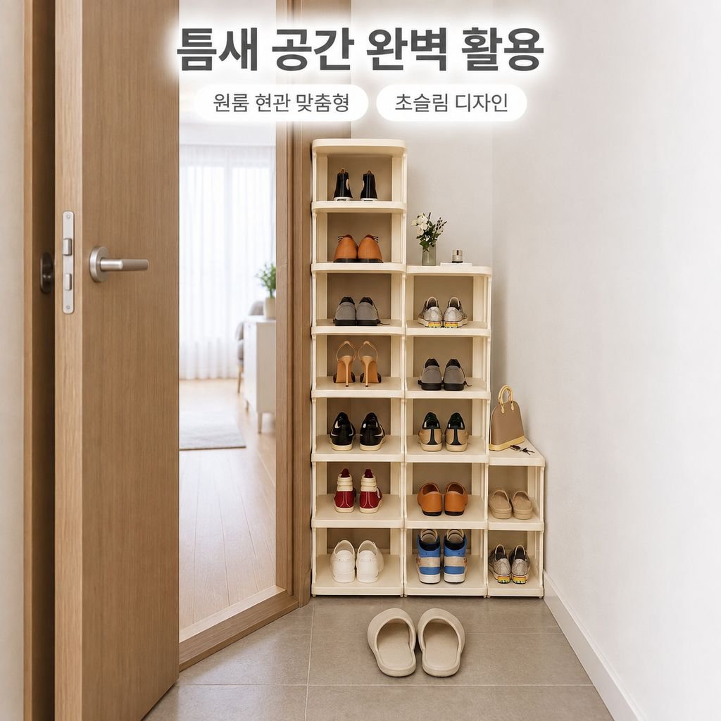 가정용 현관 다단 간이 신발정리대 공간절약 원룸 미니 신발 수납장