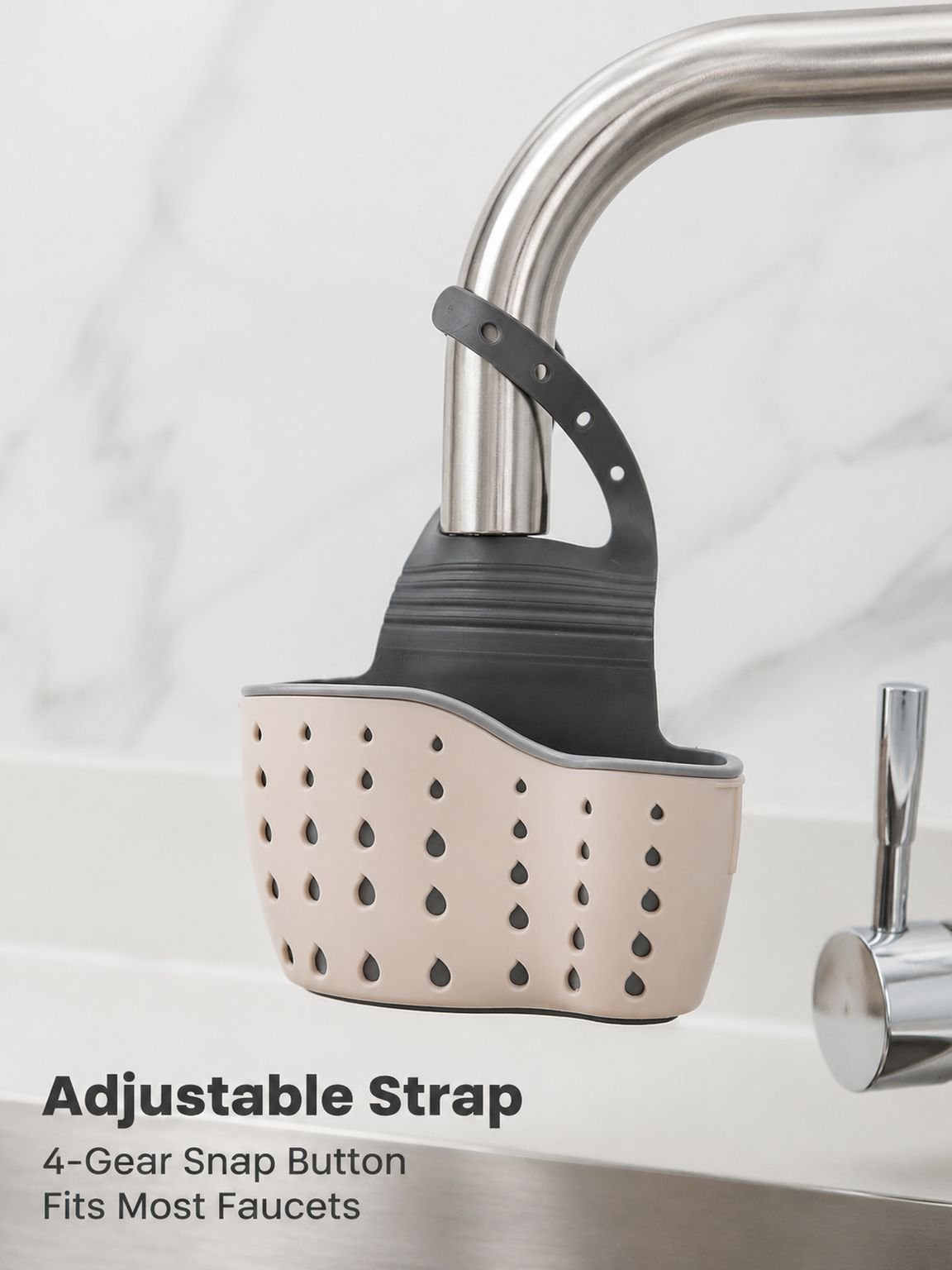 Kitchen Sink No-Drill Drain Storage Hanging Basket Multifunctional Organizer