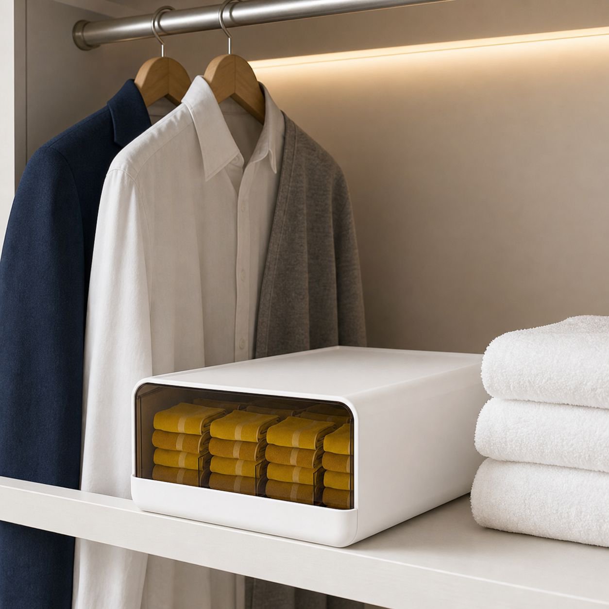 Large Capacity Dustproof Partitioned Drawer Household Underwear Socks Organizer