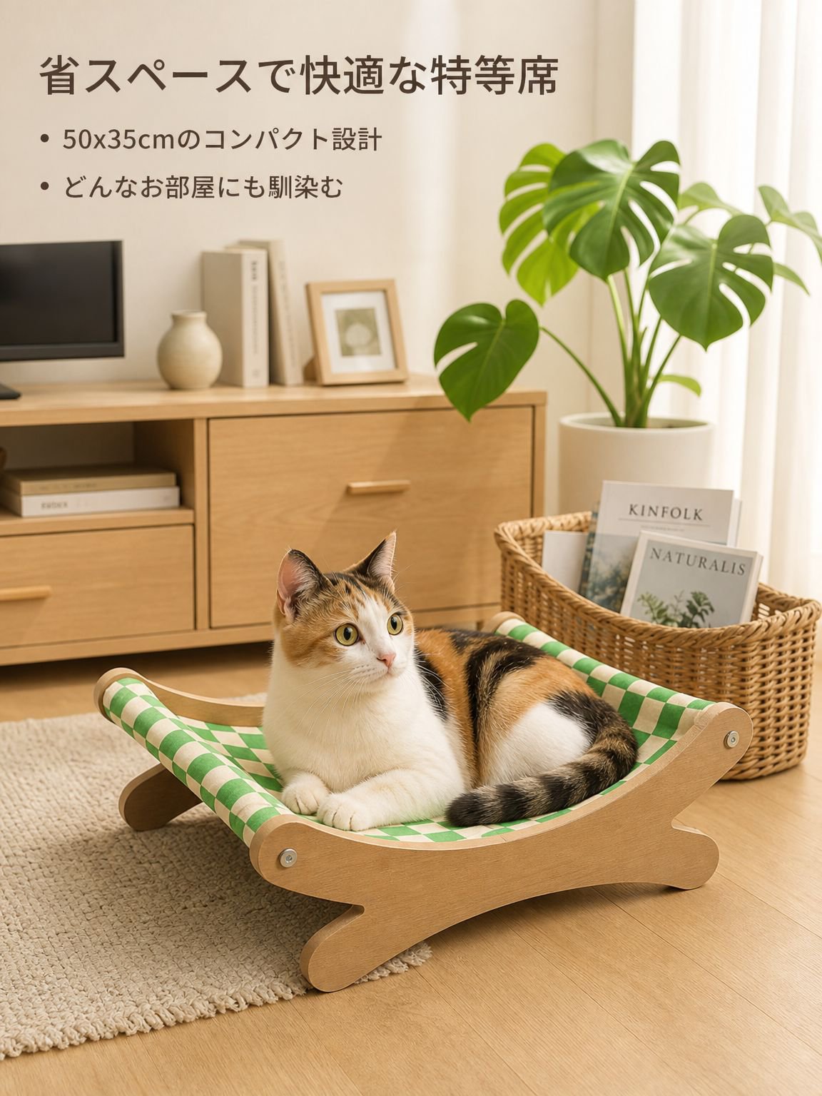 木製ロッキングチェア猫用爪とぎベッド