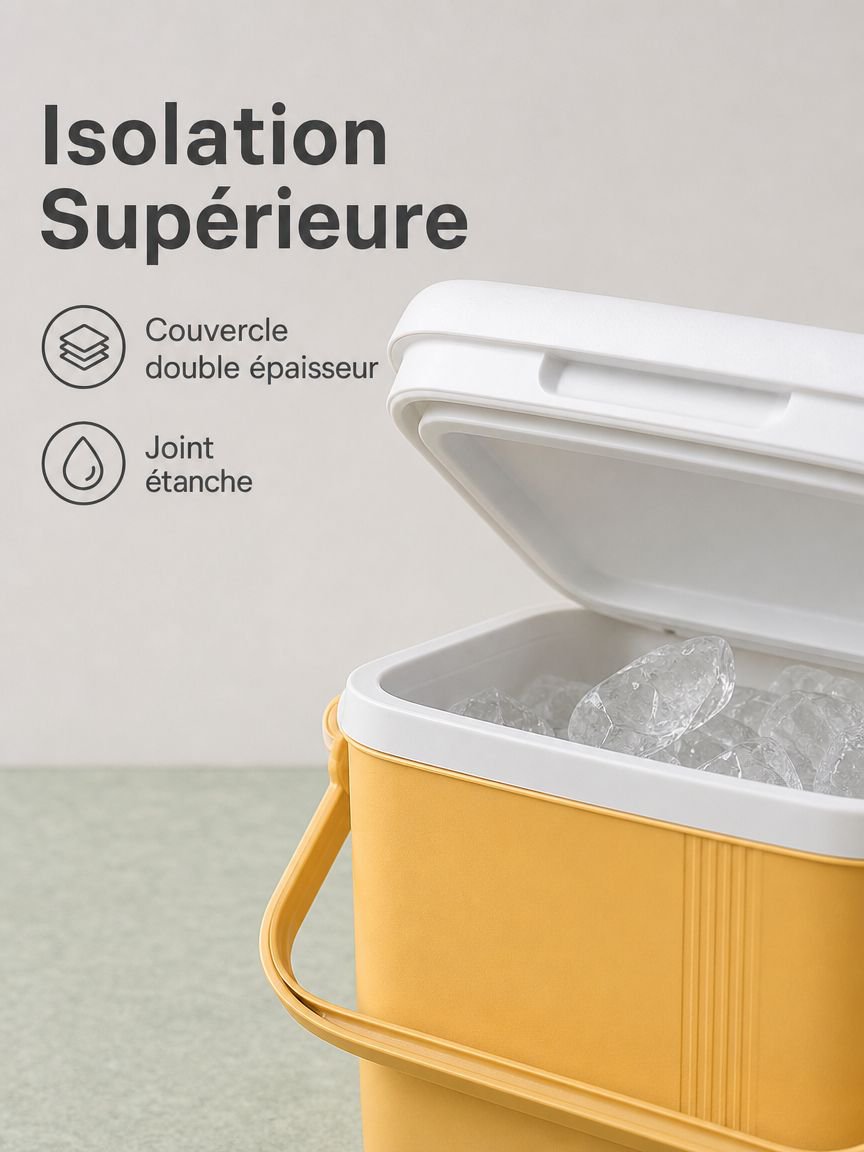 Accessoire camping essentiel : glacière portable sur un site de randonnée