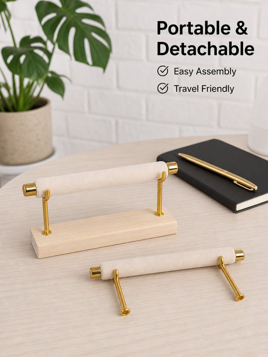 Detachable Solid Wood Ring Holder Display Stand, Jewelry Photography Prop