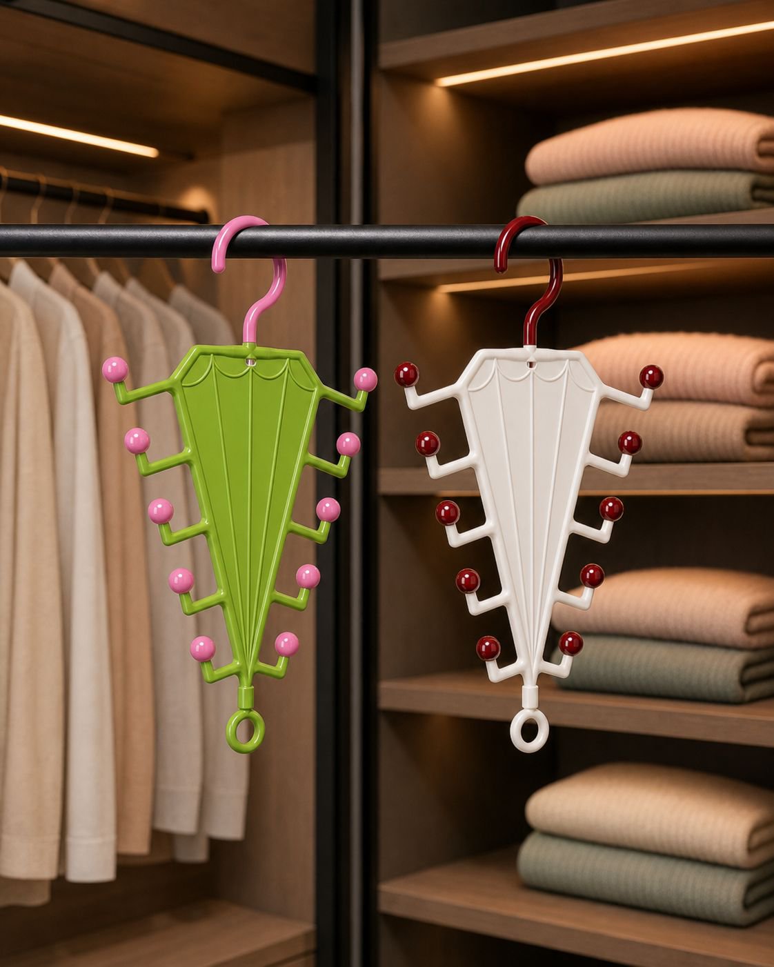 Double-sided clothes hanger rack with sturdy construction