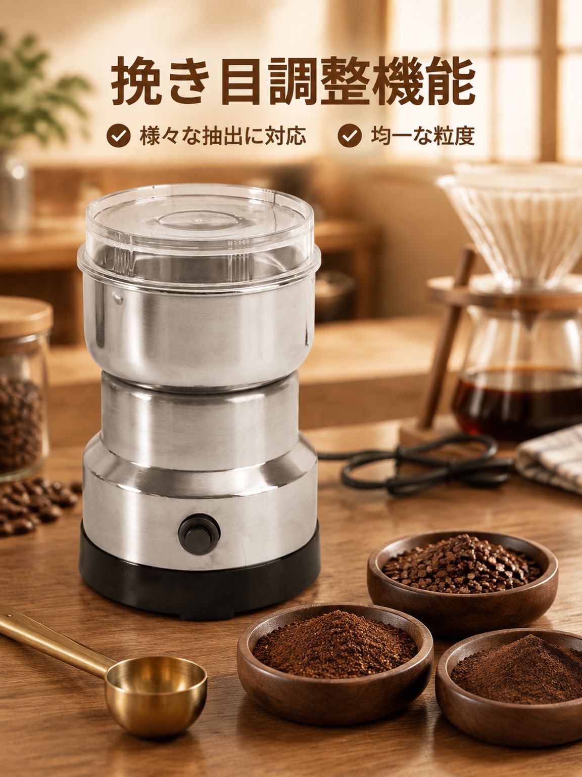 ポータブルコーヒー豆グラインダー