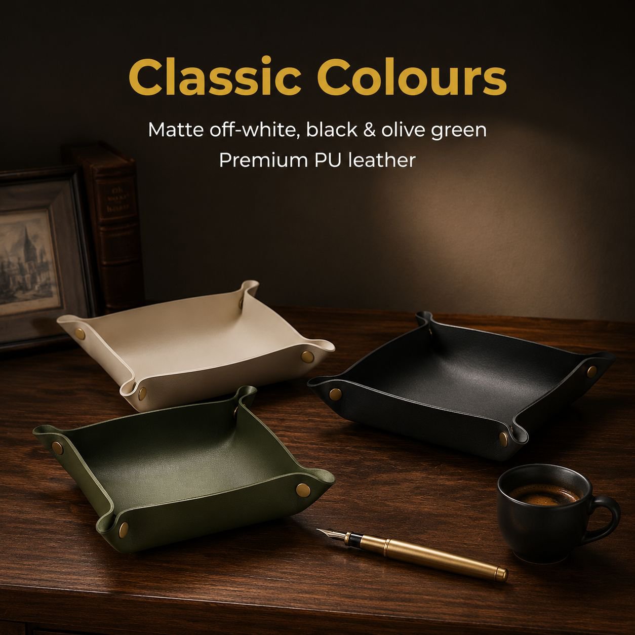 Square PU Leather Storage Box