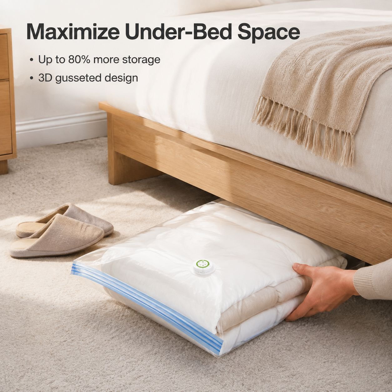 Vacuum compression storage bag