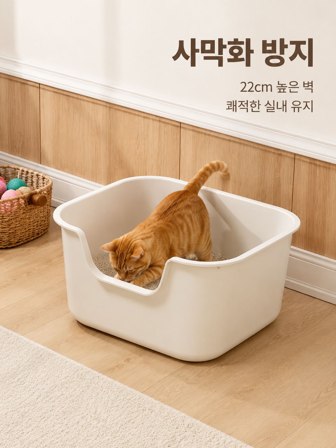 오픈형 고양이 화장실 대용량 플라스틱 고양이 화장실
