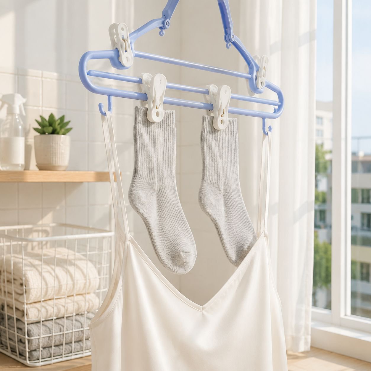 Outdoor Windproof Clip Drying Hanger, Thickened Anti-drop Plastic Hanger