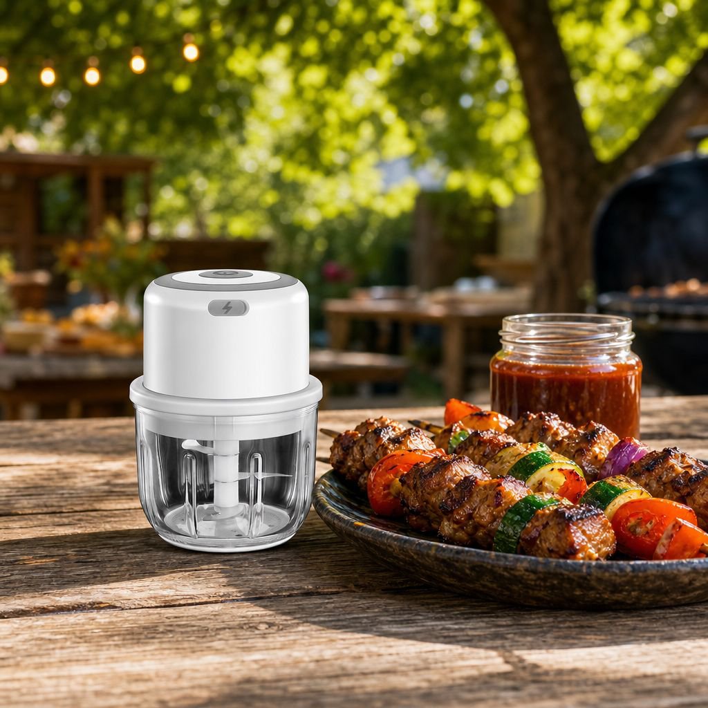 Portable Garlic Paste Maker Cordless Baby Food Grinder Kitchen Chopper