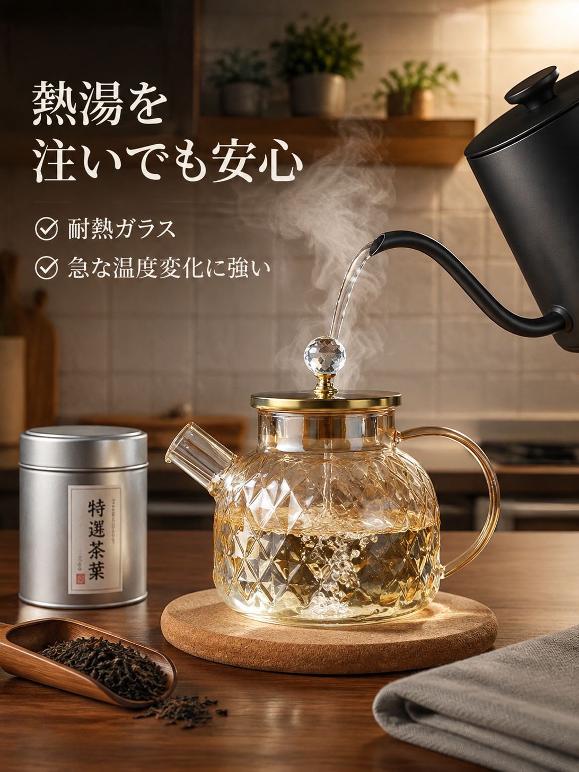 ガラス製ティーポット