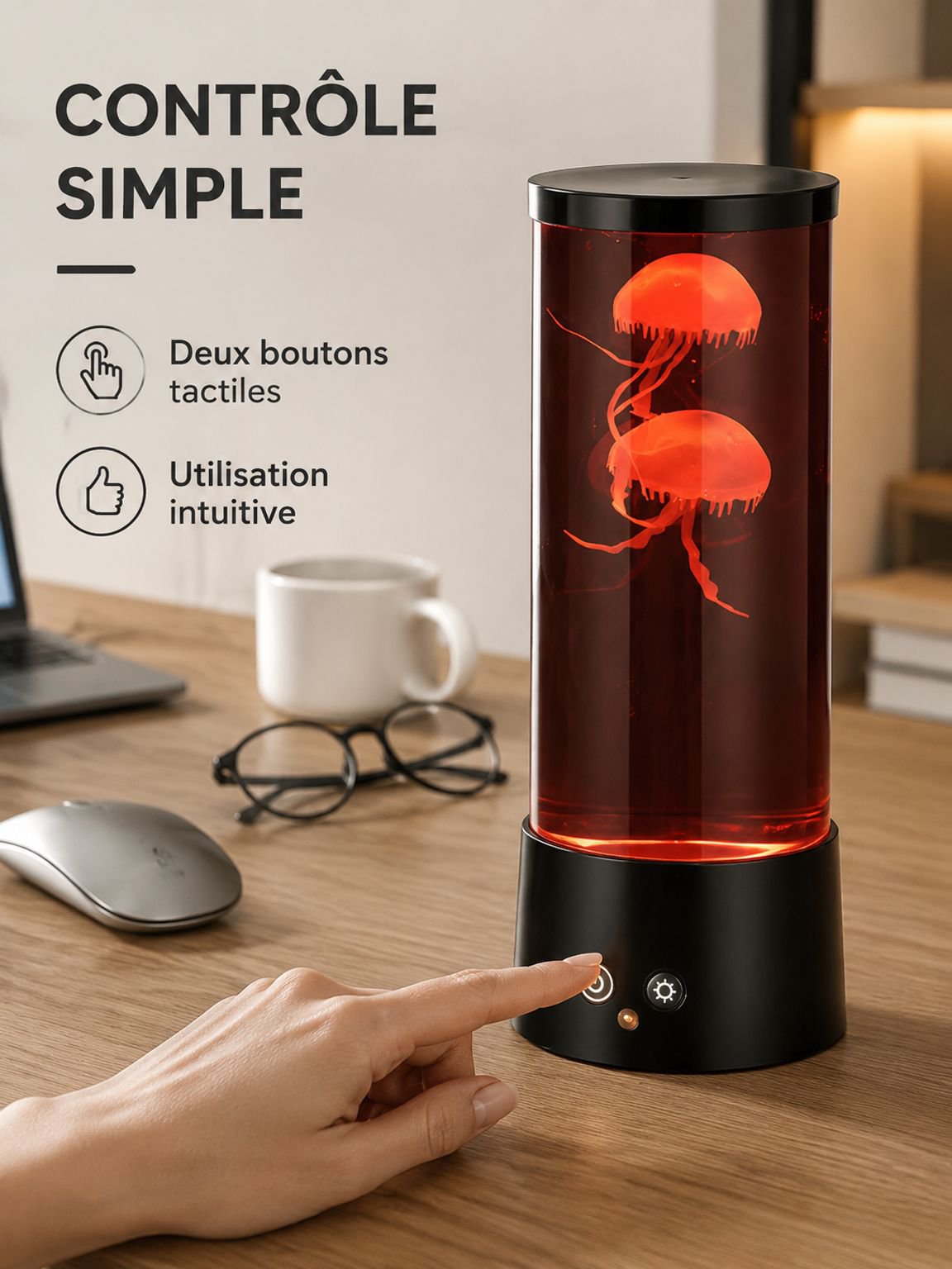 Éclairage LED élégant avec design à bulles de poisson pour le salon