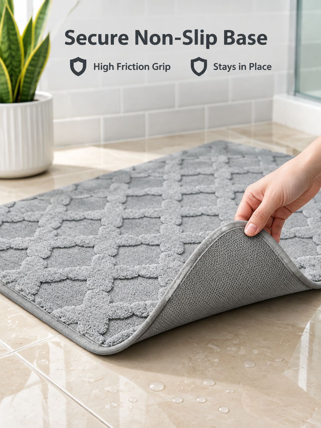 Imitation cashmere floor mat with water absorption and anti slip properties