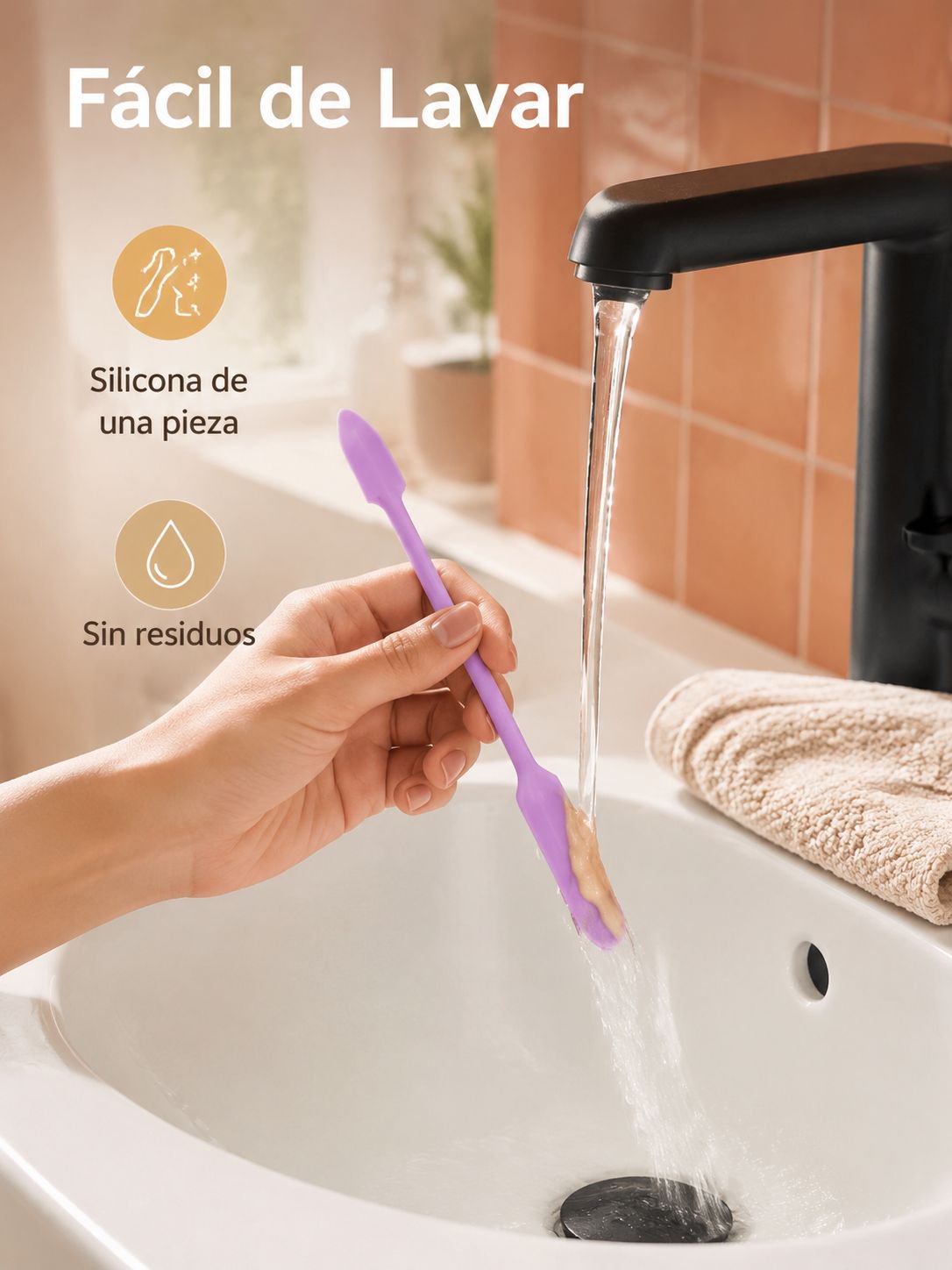 Cucharita mini de silicona para cremas, lociones y productos corporales