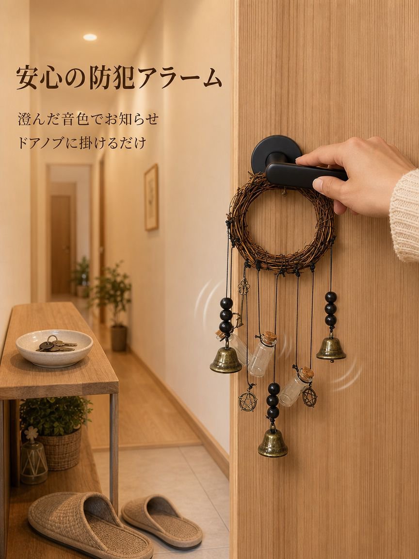 ドアノブ風鈴の祝福飾り
