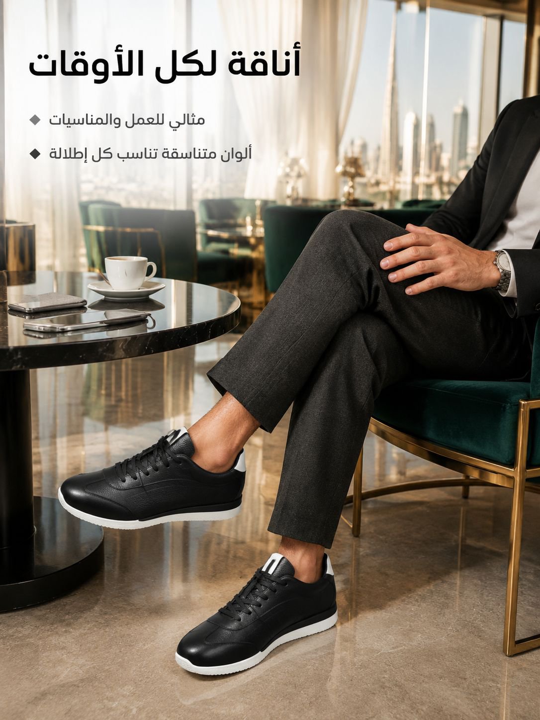حذاء كاجوال جلدي ناعم وجيد التهوية بتصميم إيطالي فاخر