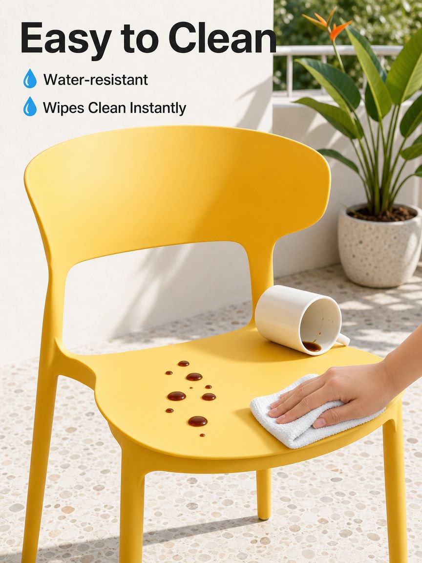 Plastic chair, thickened backrest chair for home use