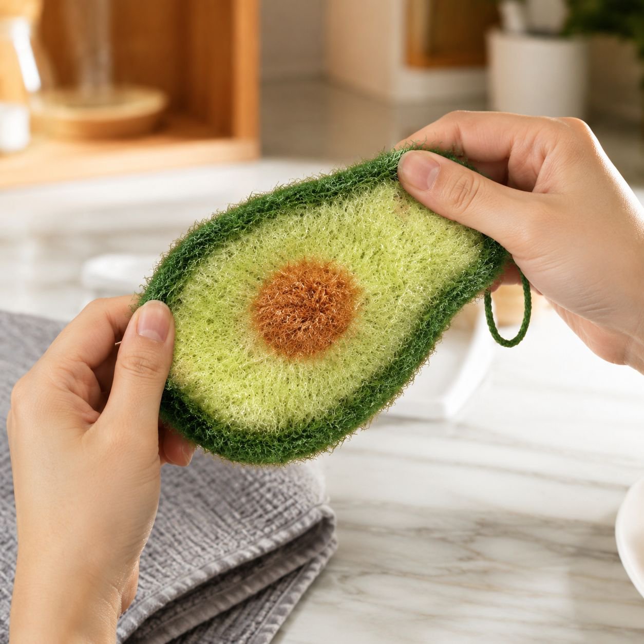 Eco-friendly avocado oil-resistant cleaning towel