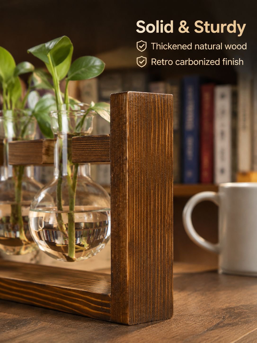 Home decor hydroponic glass bottle with greenery