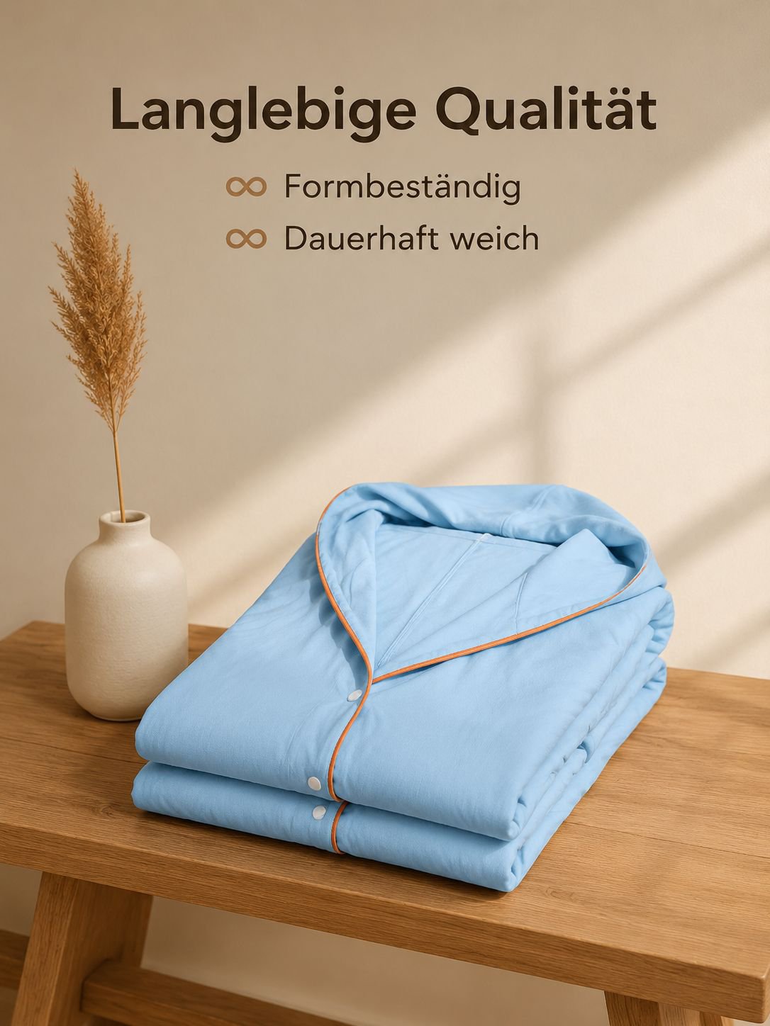 Erwachsenen Kapuzen-Bademantel lang, schnelltrocknend