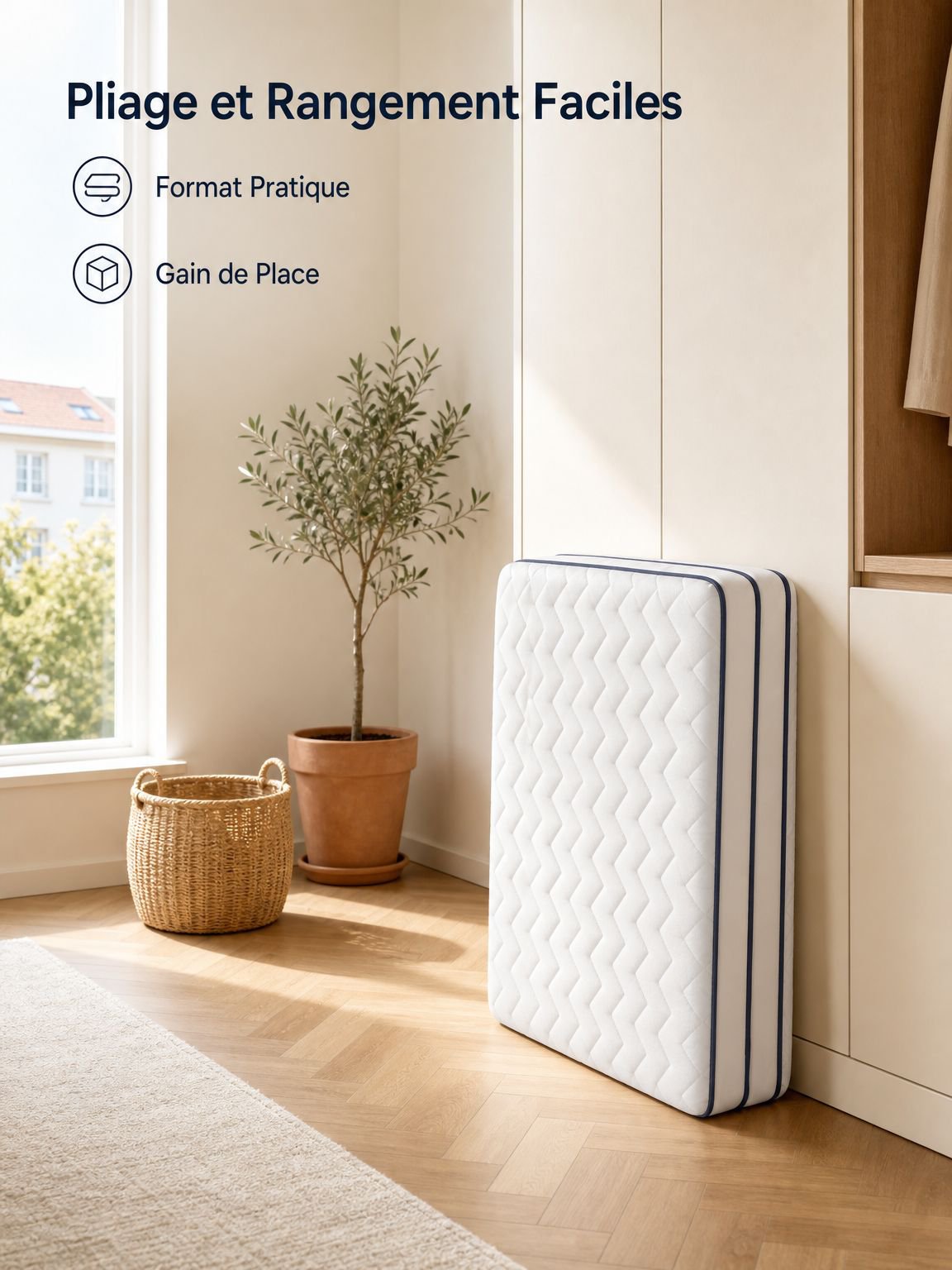 Matelas d'appoint en fibre de soja pour chambre étudiante
