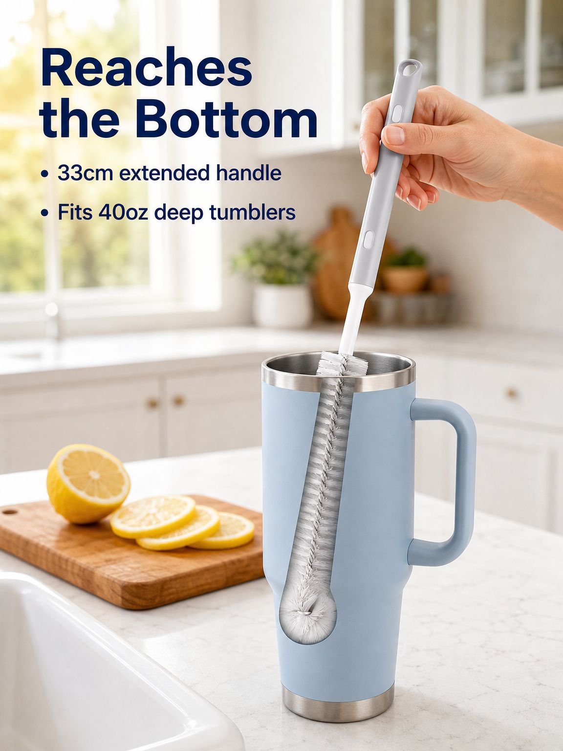 Telescopic portable cup cleaning brush