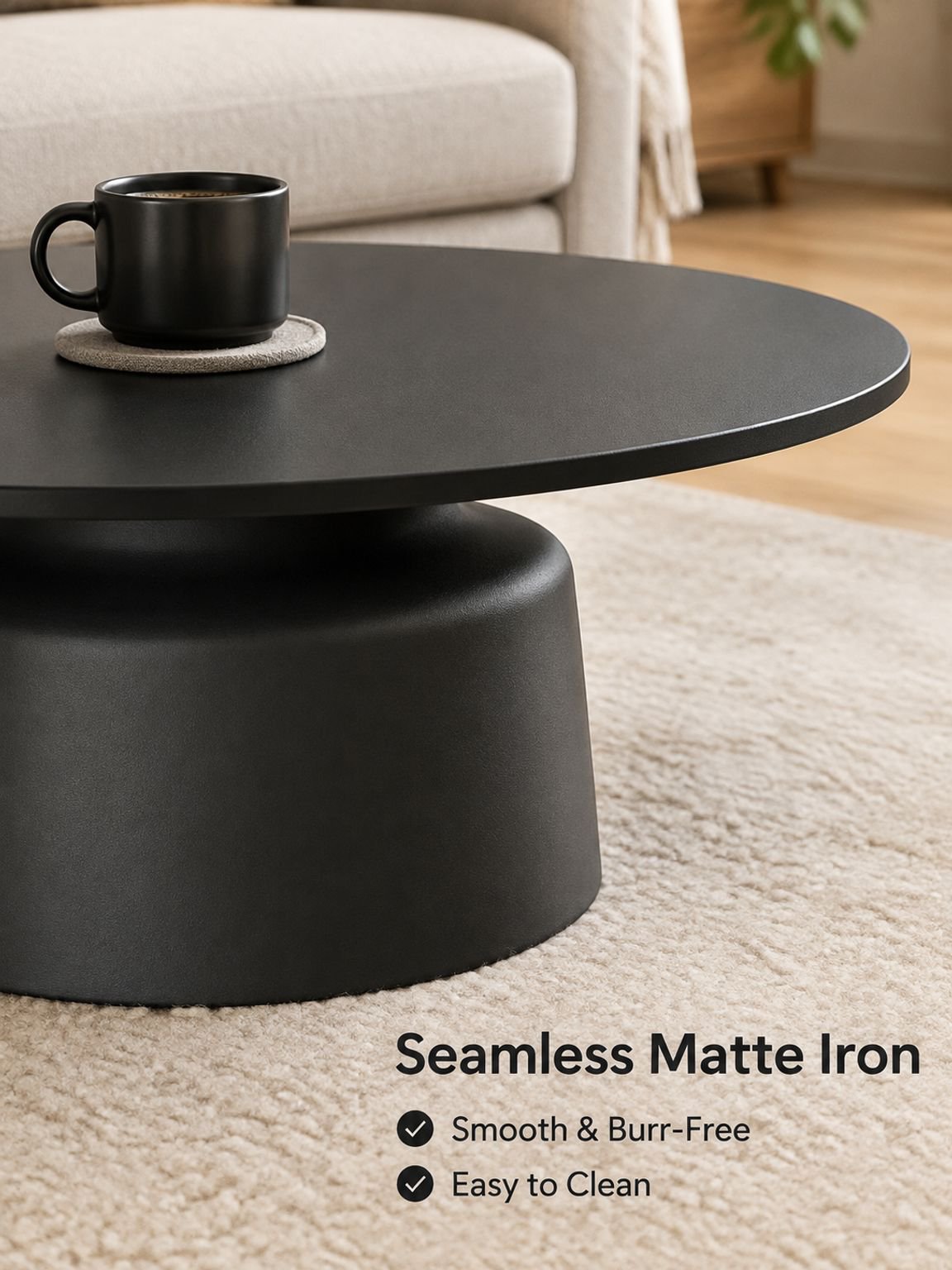 Minimalist cream-style coffee table for home