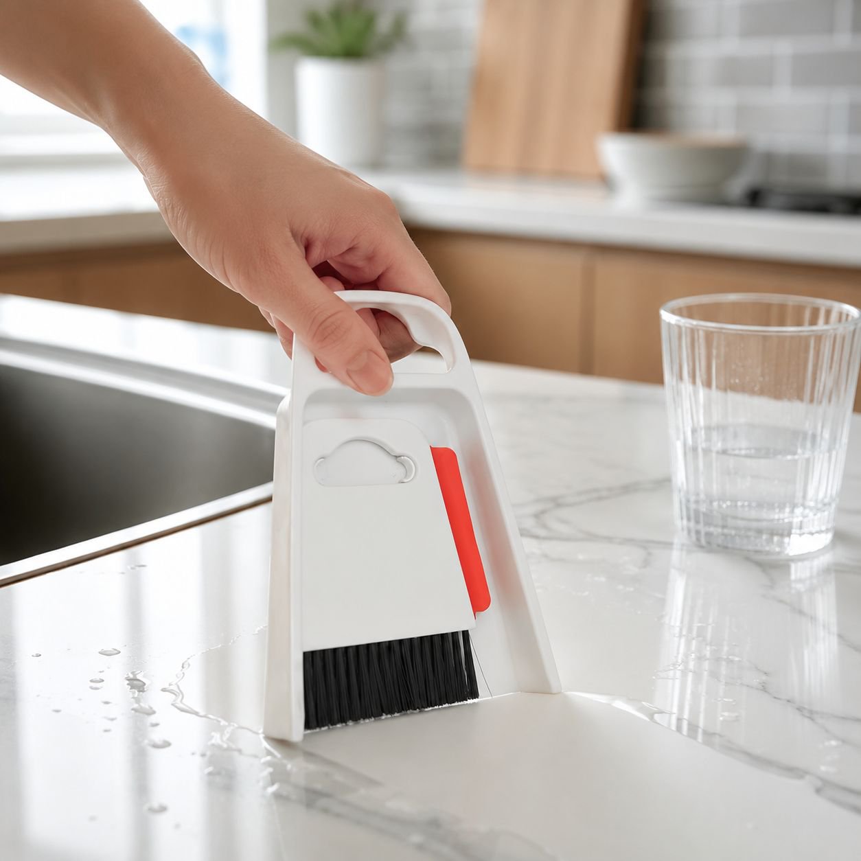 Portable table cleaning set for workspace