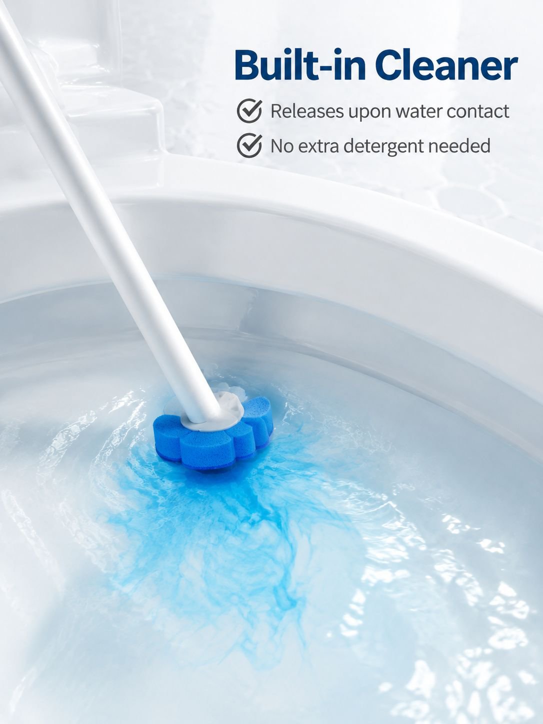 Portable disposable toilet brush