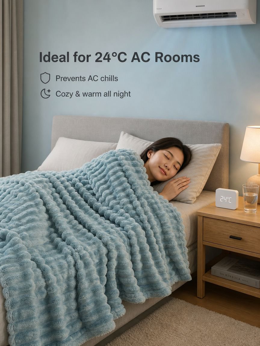 Cooling Soft Rabbit Fleece Summer Blanket