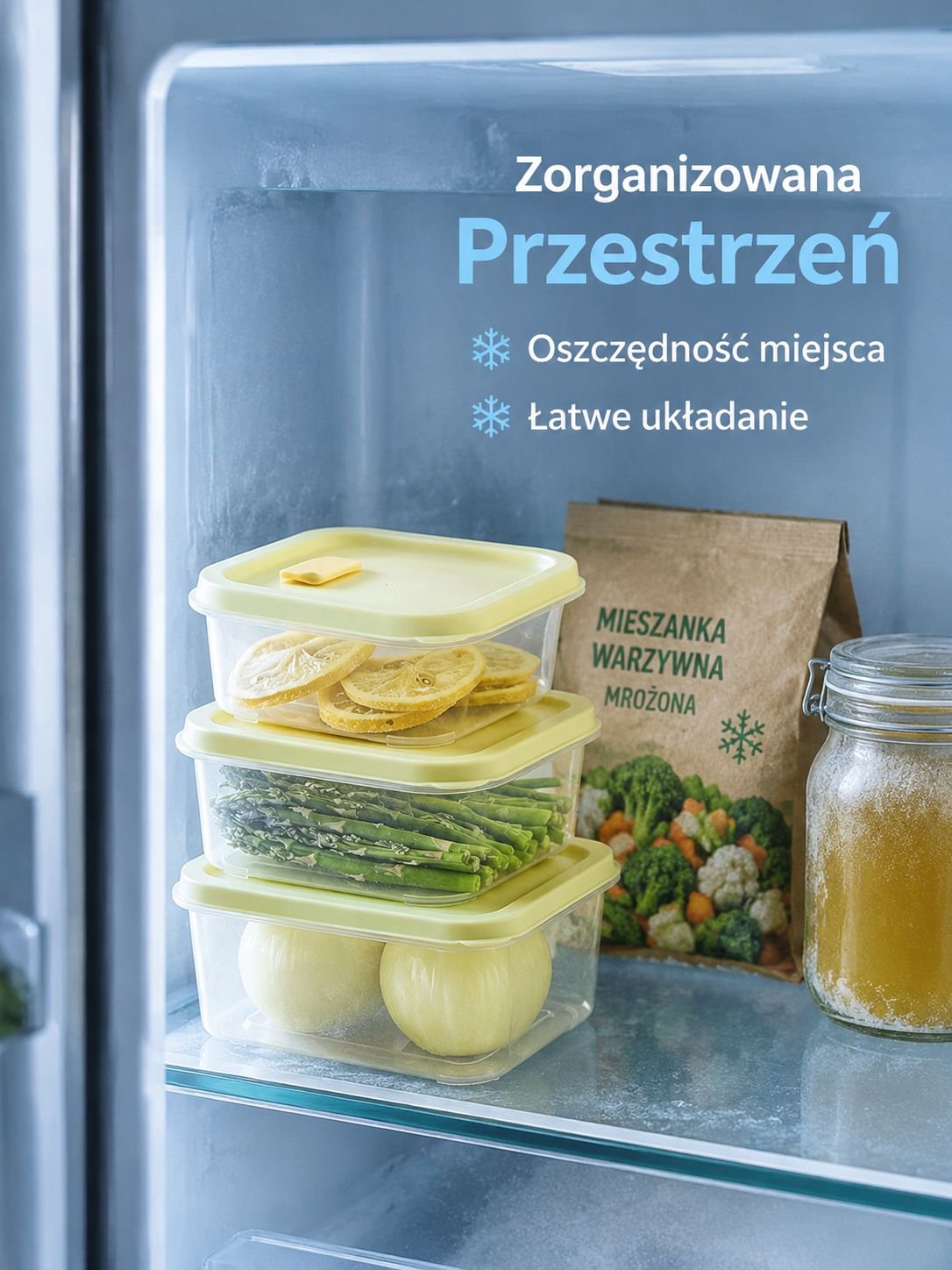 Pudełko z przegródkami do mrożonego mięsa do lodówki