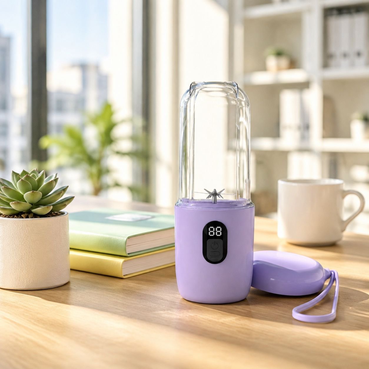 Portable Wireless Juice Cup with Silicone Lanyard, Long-lasting Battery, Finer Juicing