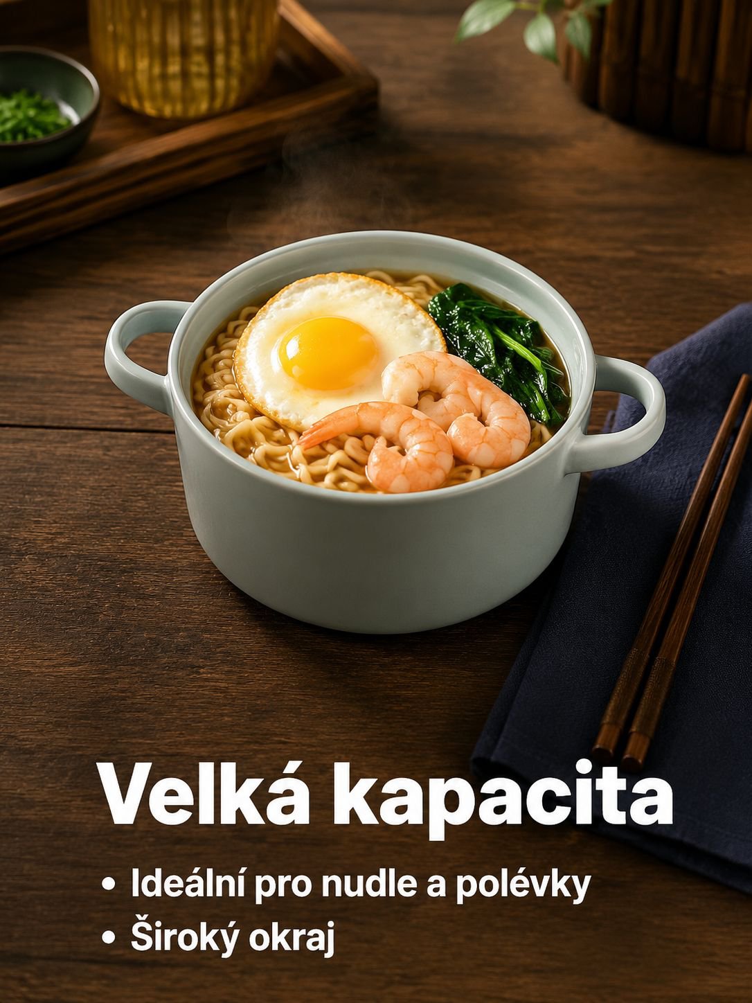 Keramická miska na nudle s víkem