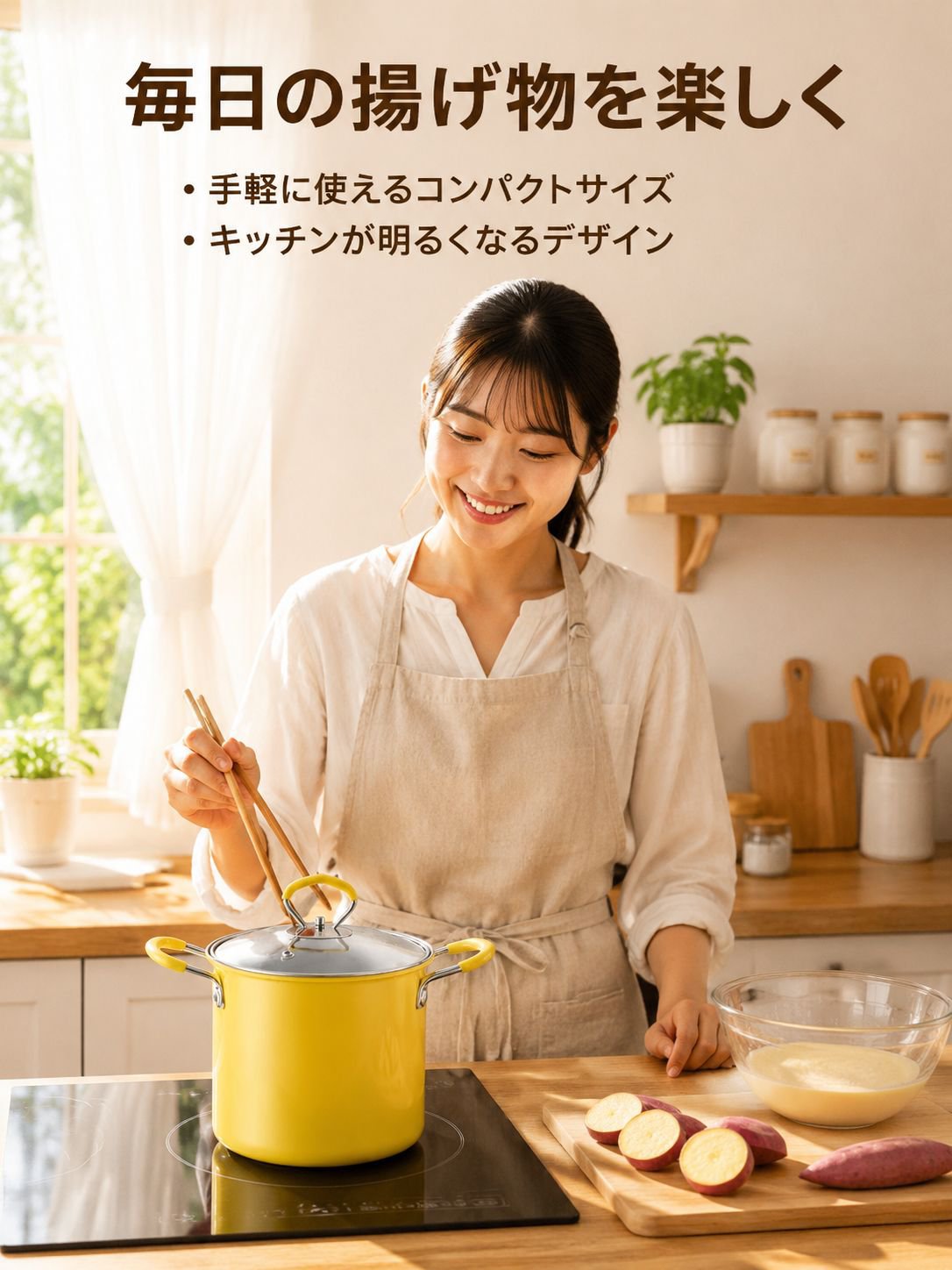 大容量の無煙天ぷら鍋
