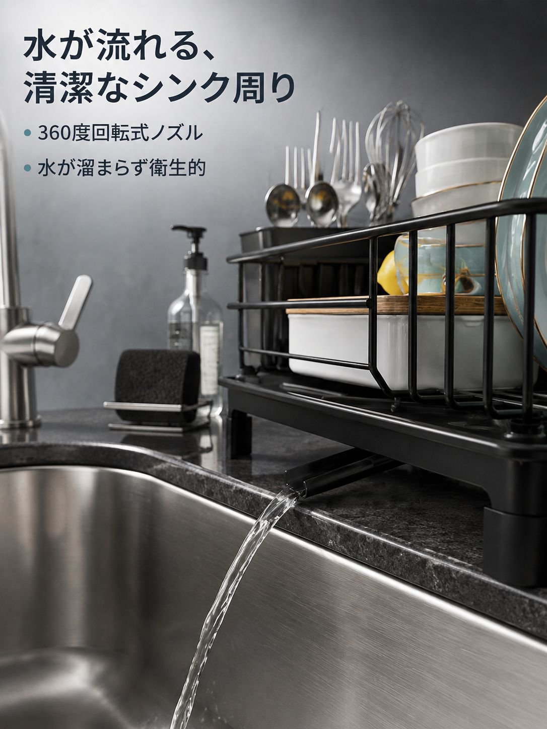 食器と箸の水切り収納ラック