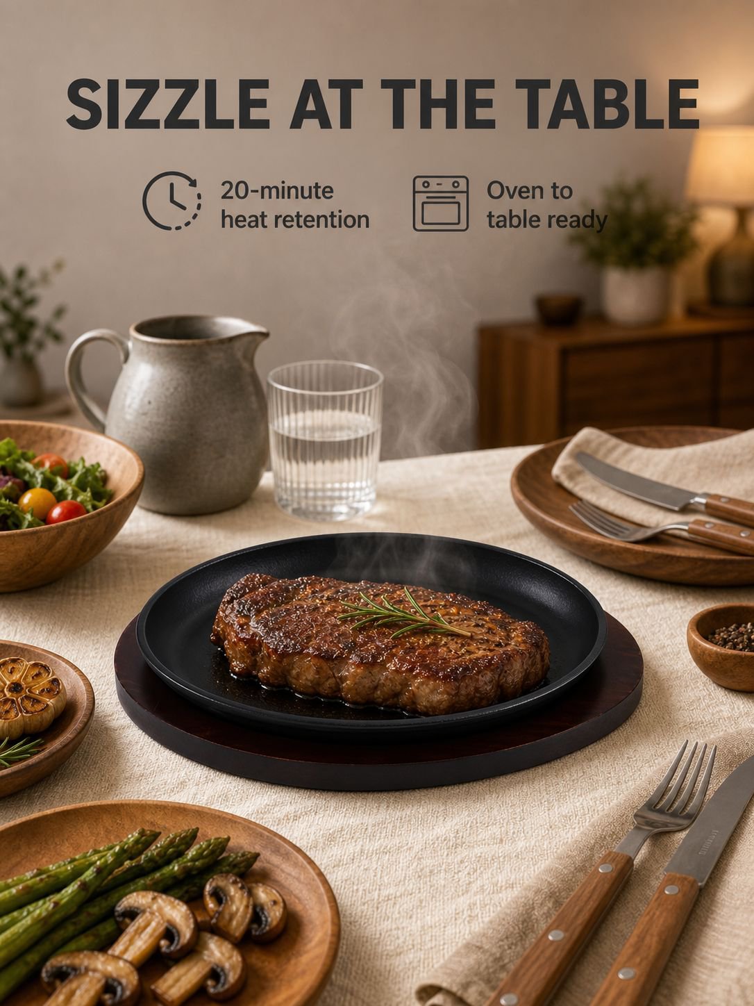 Household Detachable Handle Egg-shaped Pan with Wooden Tray