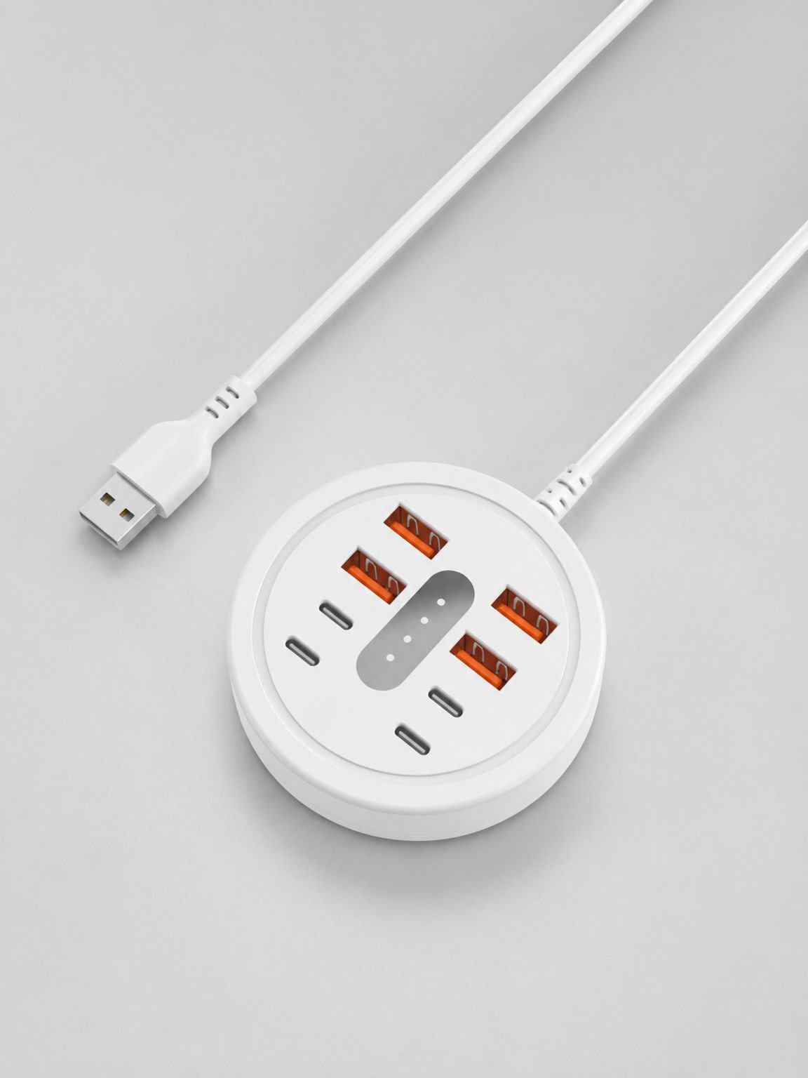 Circular 8-in-1 Portable Multi-Port Dock with USB + Type-C Fast Charging Phone Adapter Power Strip