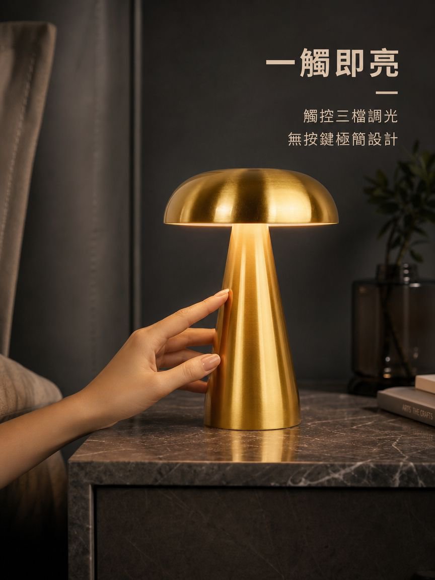 床頭可充電檯燈