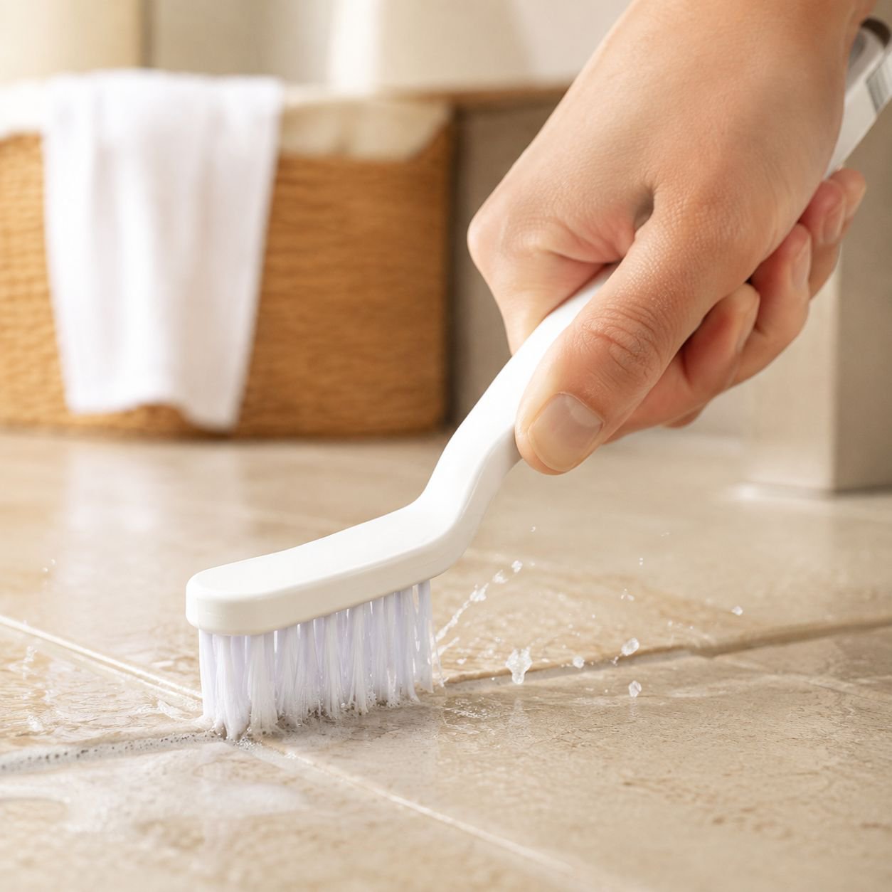 Bathroom cleaning tool for hard-to-reach areas