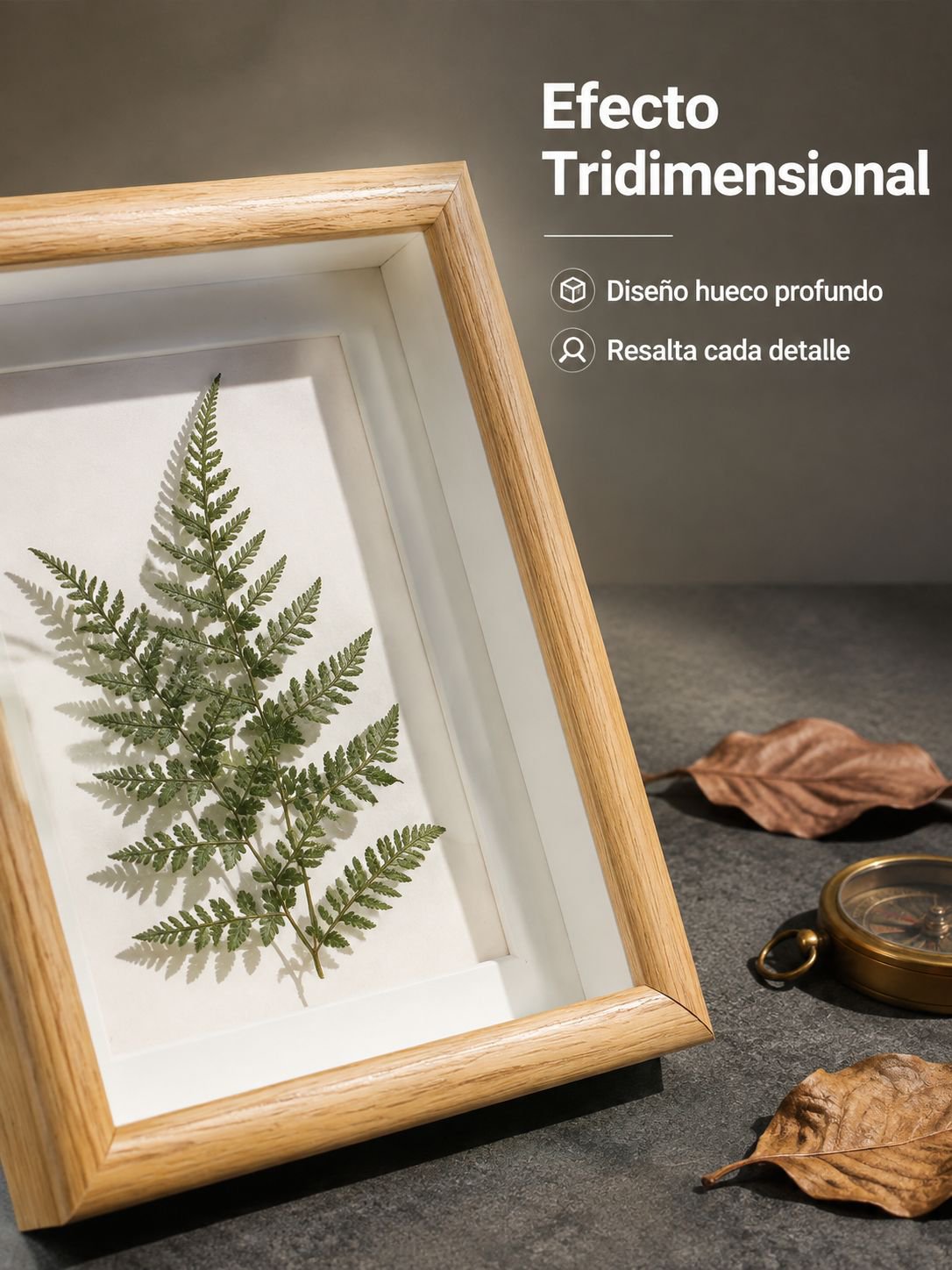 Marco de madera hueco tridimensional minimalista