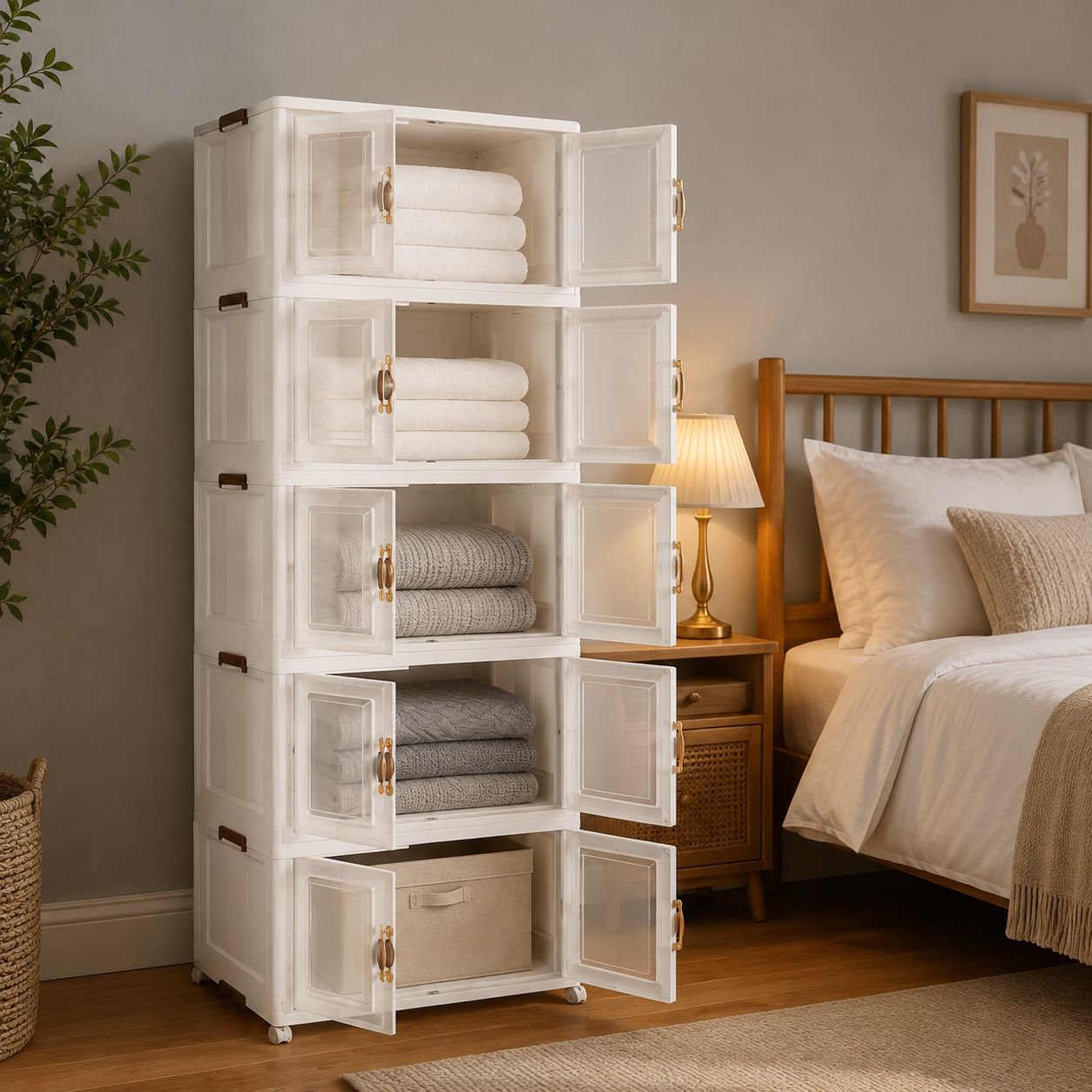 Foldable Multi-layer Storage Unit, Sleek and Durable for Versatile Organization