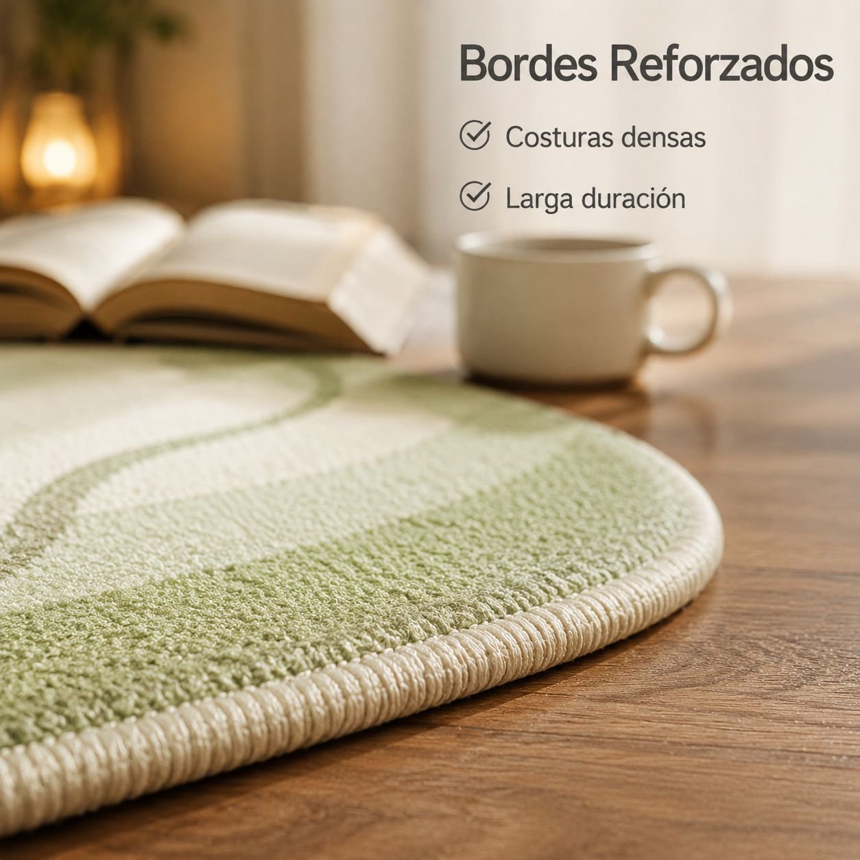 Alfombra de cachemira sencilla color crema para sala de estar/dormitorio, antideslizante y resistent