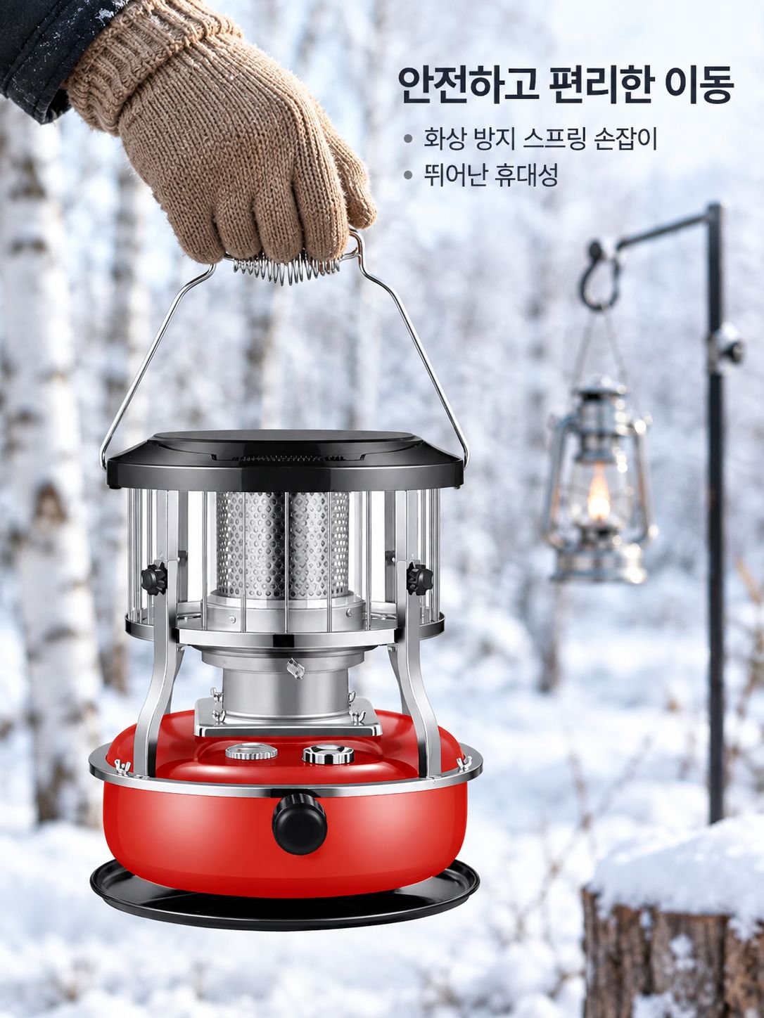 온도 조절이 가능한 야외 캠핑용 등유 난로