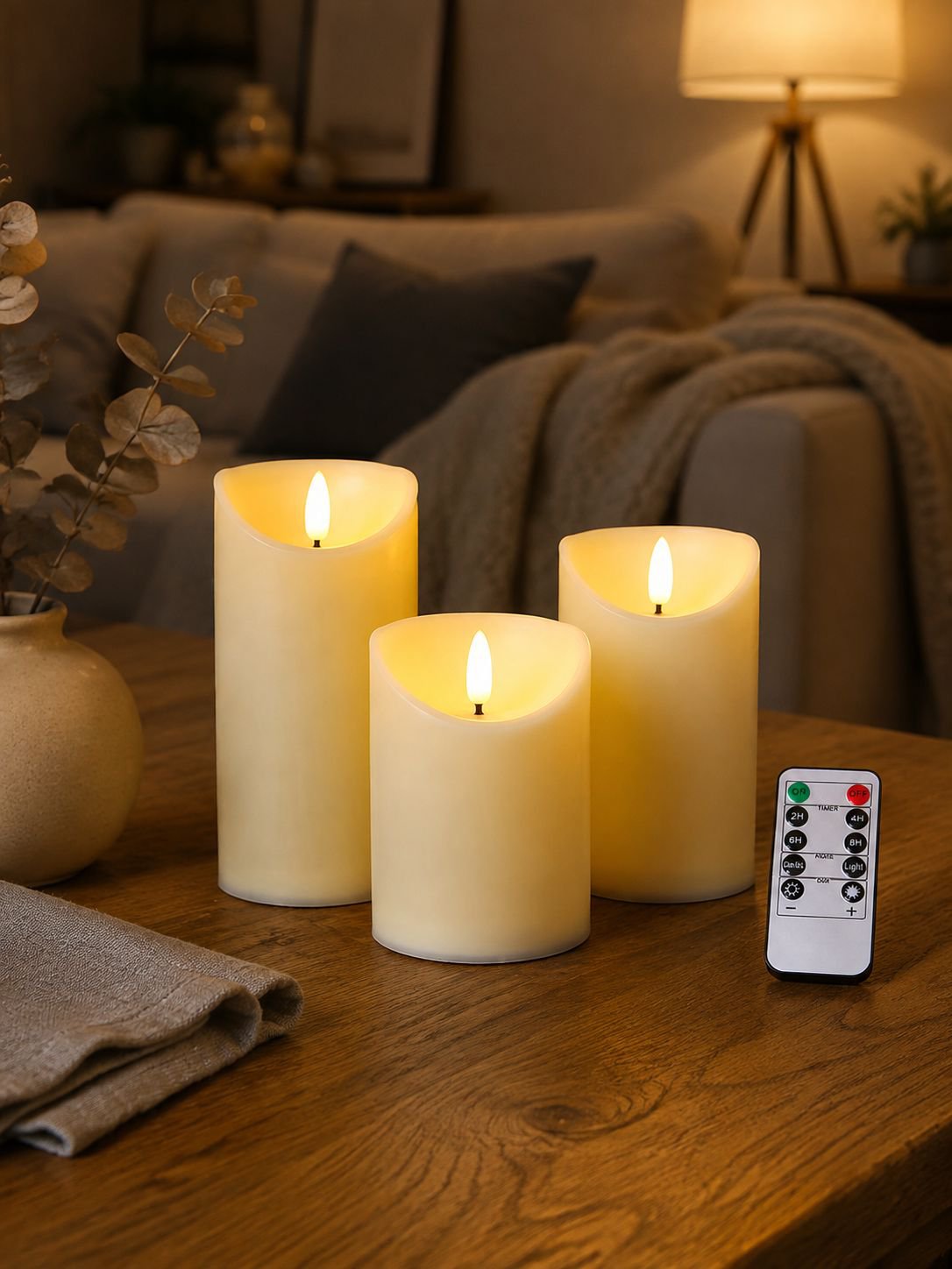 3er Set Elektrische Kerzen mit Fernbedienung – Dekoration für Geburtstag und Hochzeit