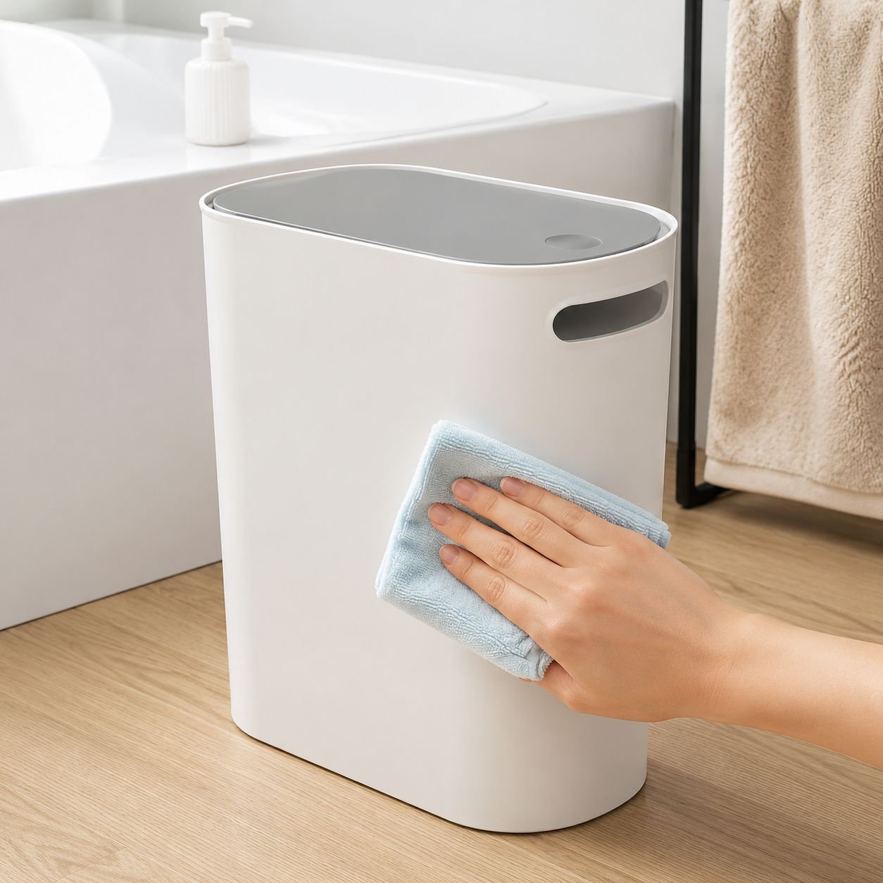 Minimalist garbage bin for home organization